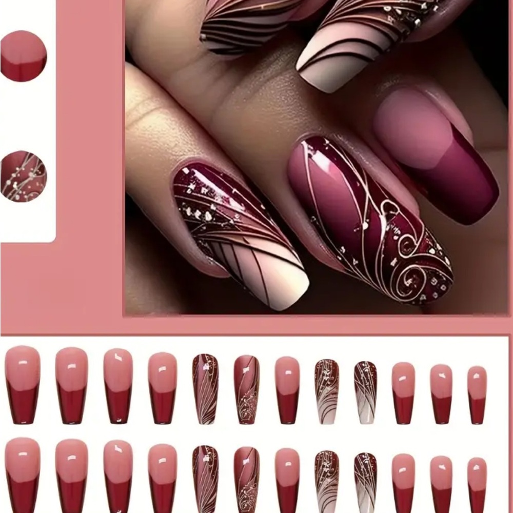 New 24 pc false nails